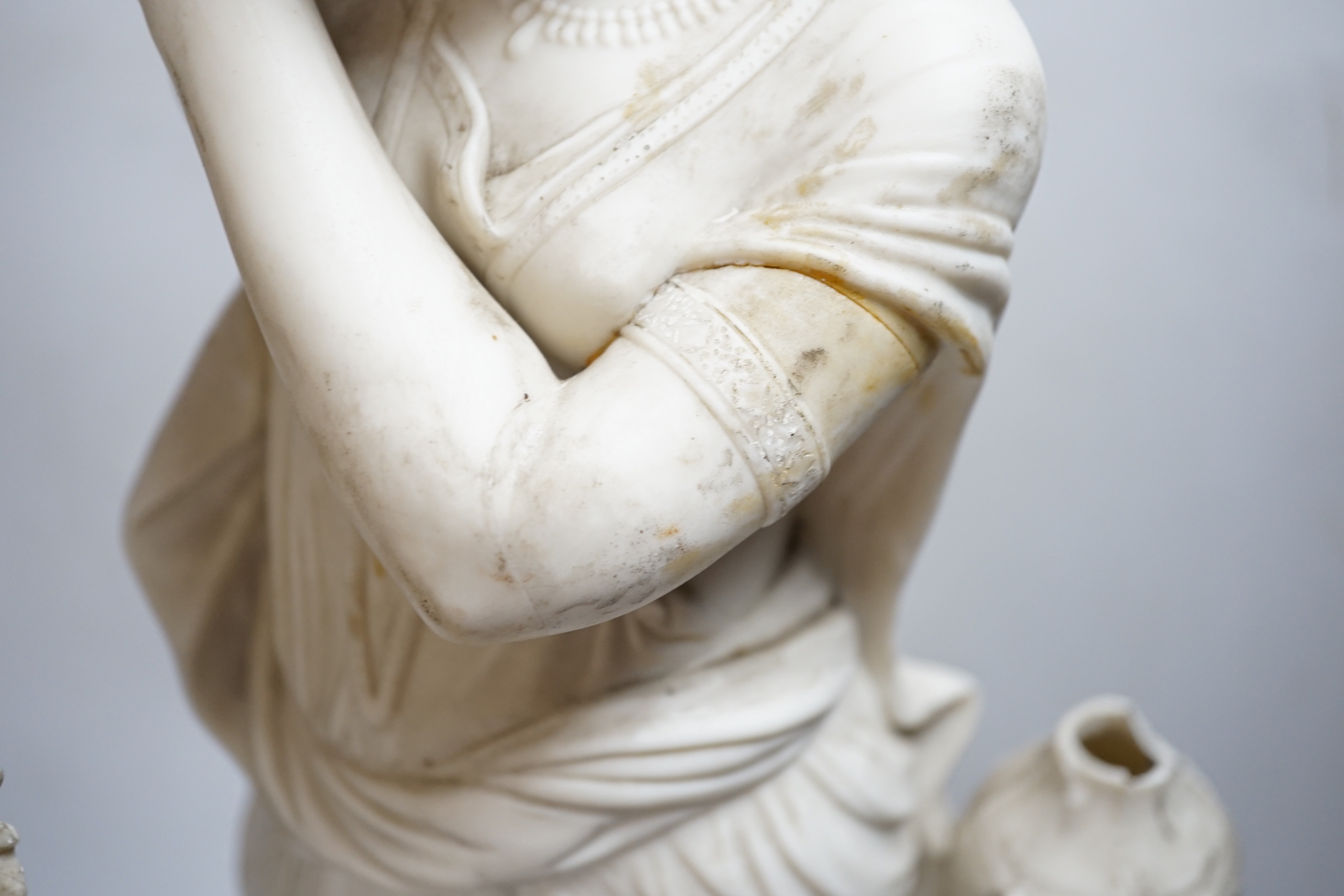 Two large 19th century parian figures, one titled ‘Rebekah’, 55cm